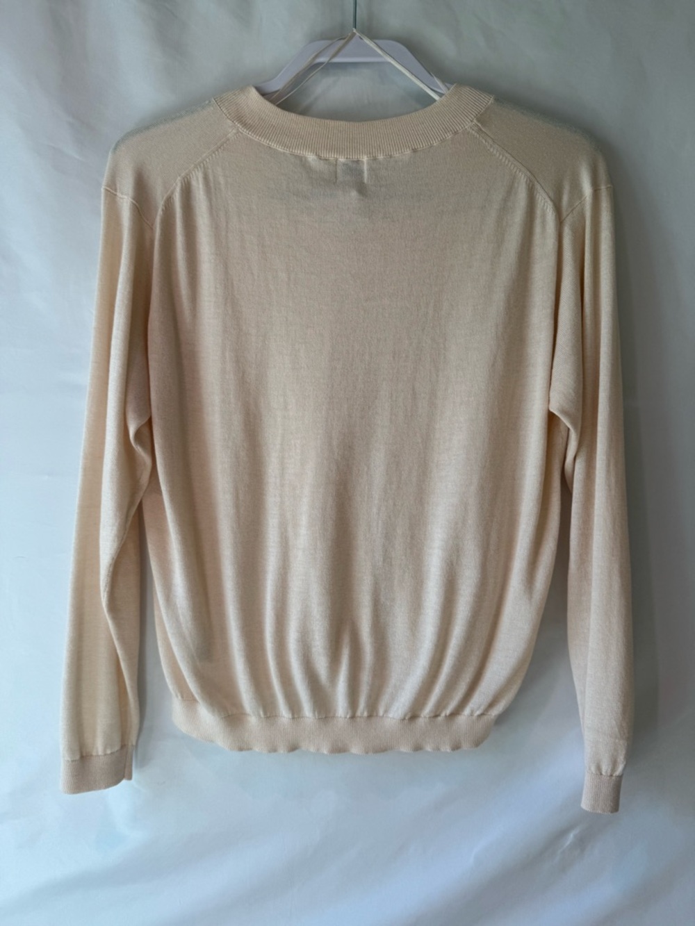 Women's Small Lightweight V-Neck White / Cream Long Sleeve Top- A New Day - Picture 6 of 7